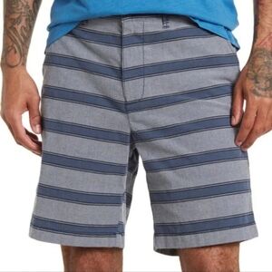 Original Penguin Striped Slim Fit Shorts in Dark Sapphire Stripe Size 33